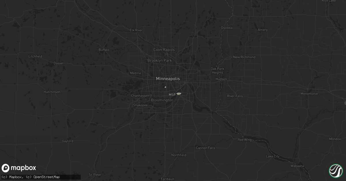 Hail map in Saint Paul, MN on October 14, 2019