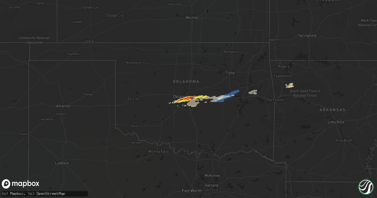 Hail map on October 14, 2021
