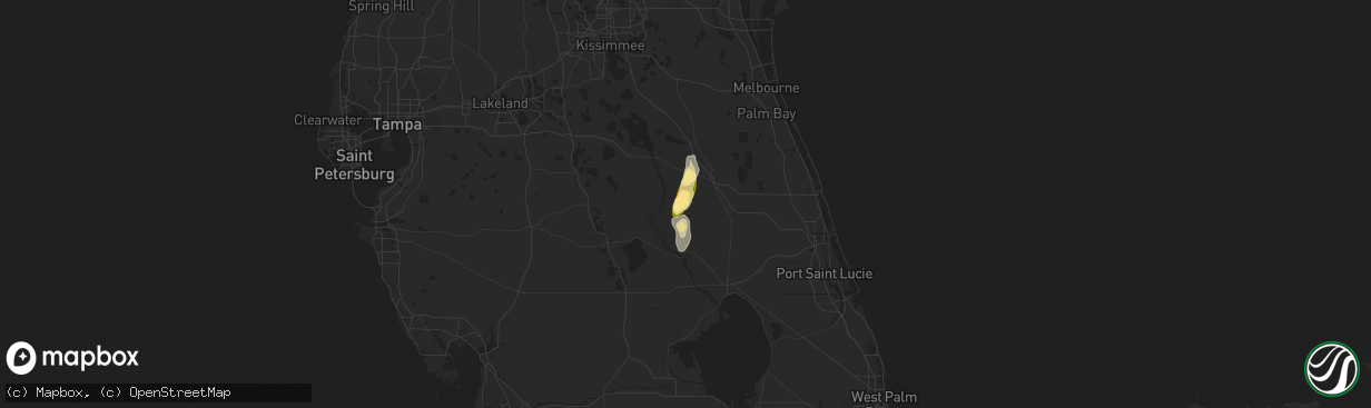 Hail map in Kenansville, FL on October 14, 2022