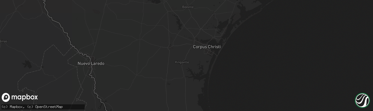 Hail map in Bishop, TX on October 14, 2024