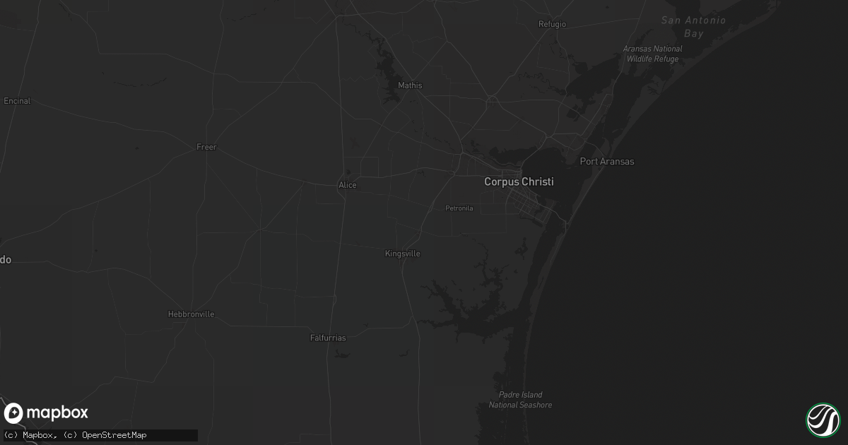 Hail map in Bishop, TX on October 14, 2024