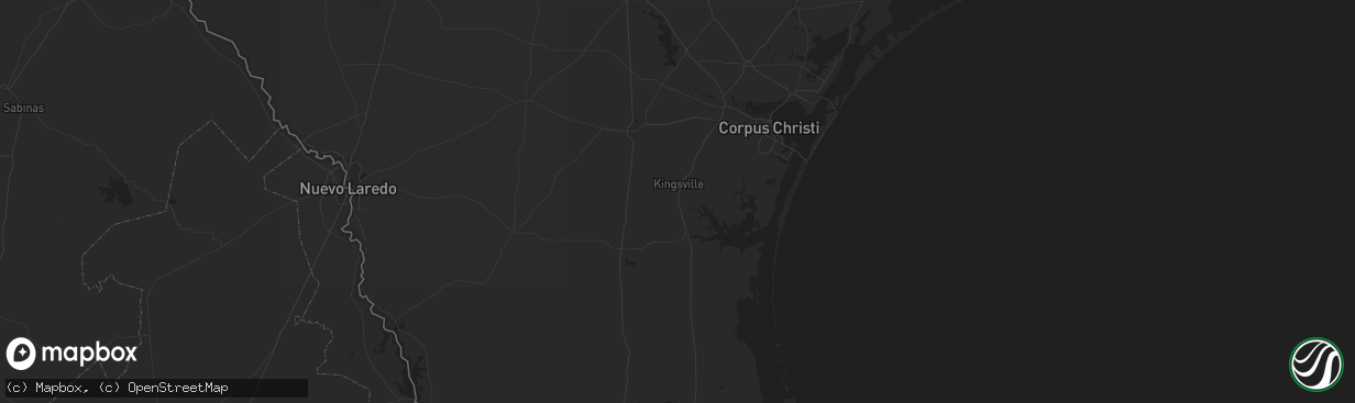 Hail map in Kingsville, TX on October 14, 2024