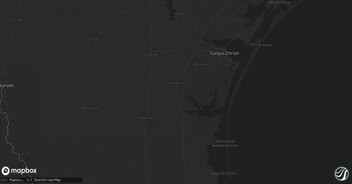 Hail map in Kingsville, TX on October 14, 2024