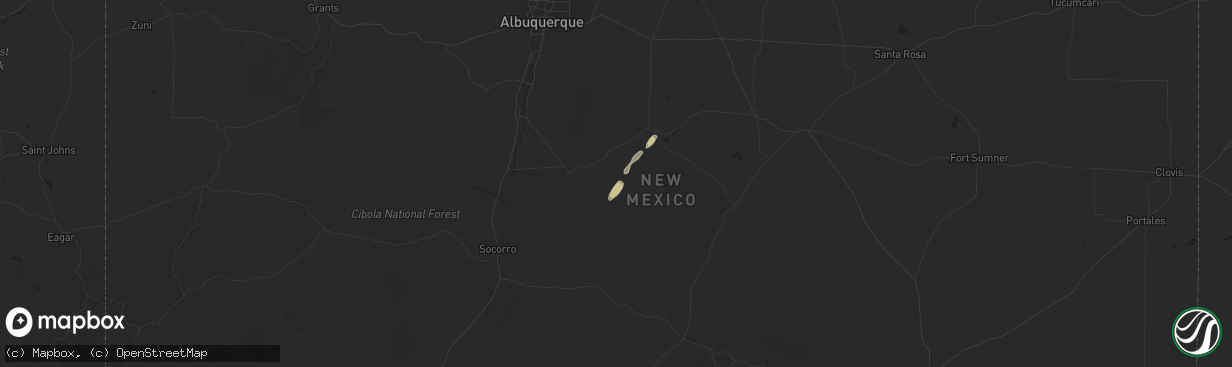 Hail map in Mountainair, NM on October 14, 2025
