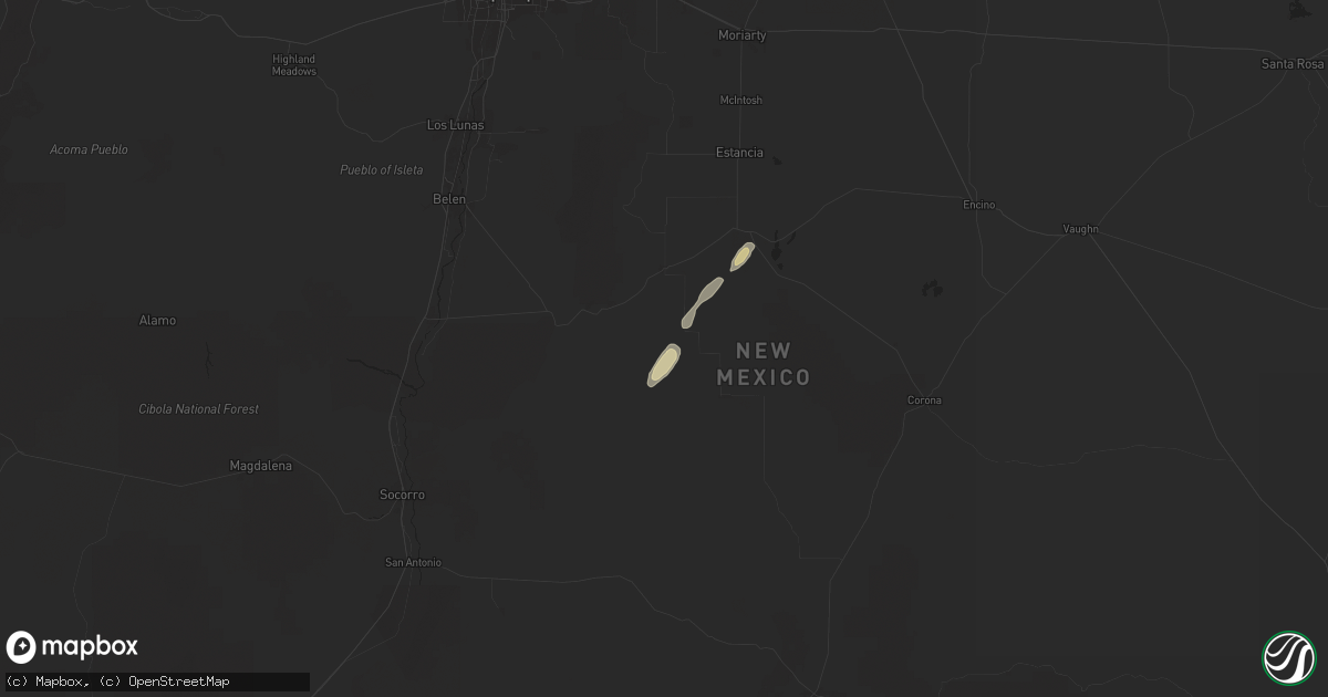 Hail map in Mountainair, NM on October 14, 2025