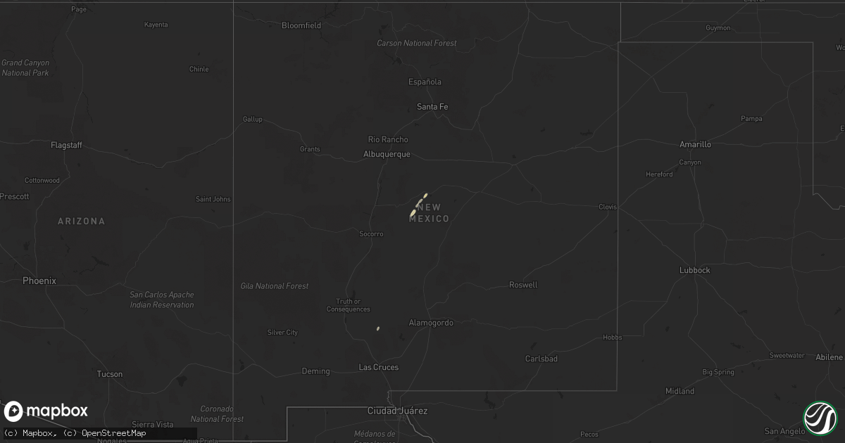 Hail map in New Mexico on October 14, 2025