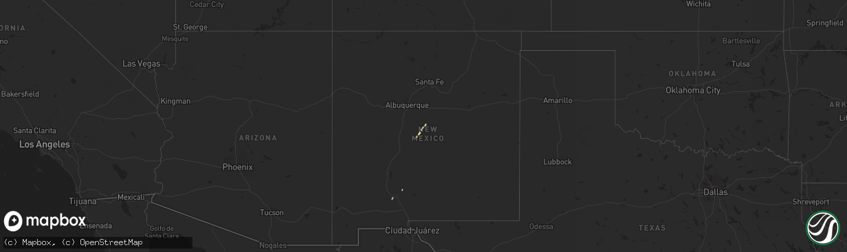 Hail map on October 14, 2025