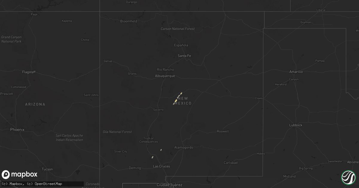 Hail map on October 14, 2025