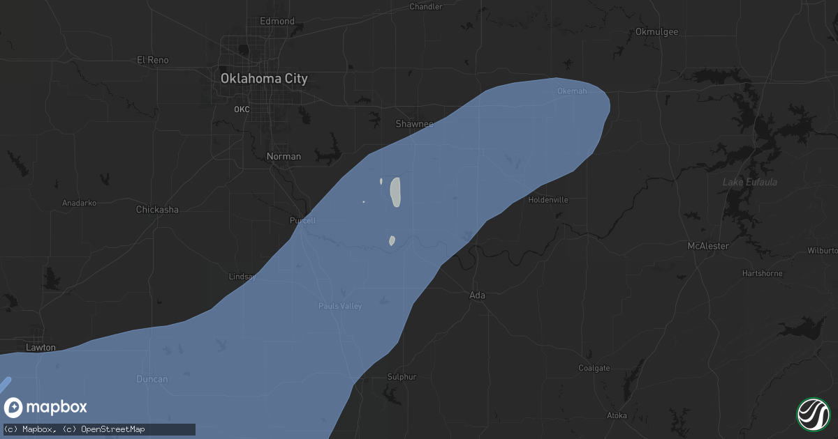 Hail map in Asher, OK on October 14, 2026