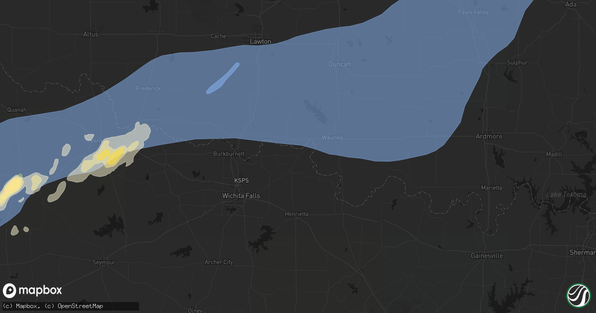 Hail map in Byers, TX on October 14, 2026