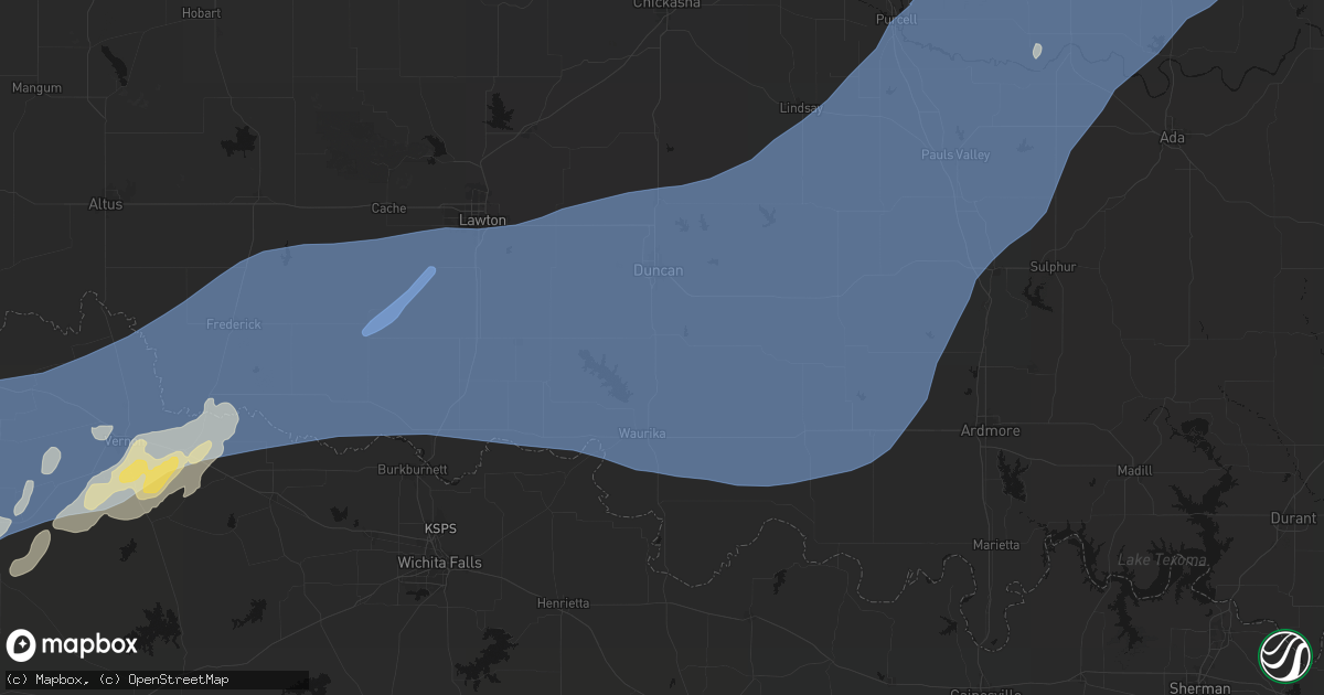 Hail map in Comanche, OK on October 14, 2026