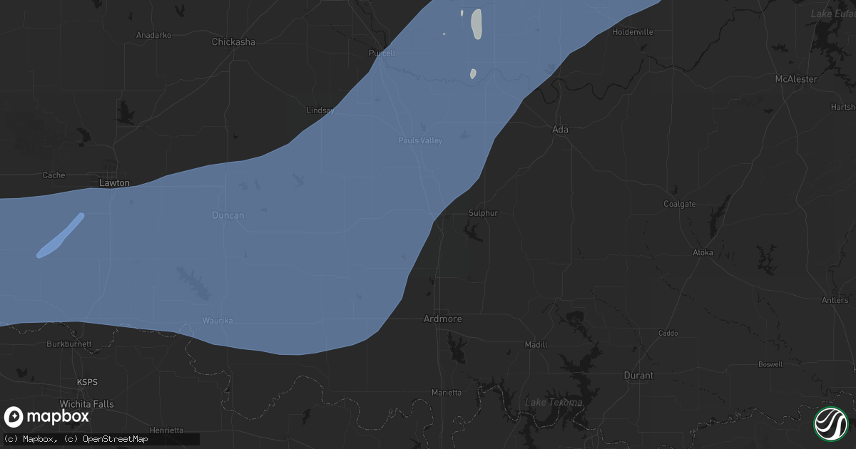 Hail map in Davis, OK on October 14, 2026