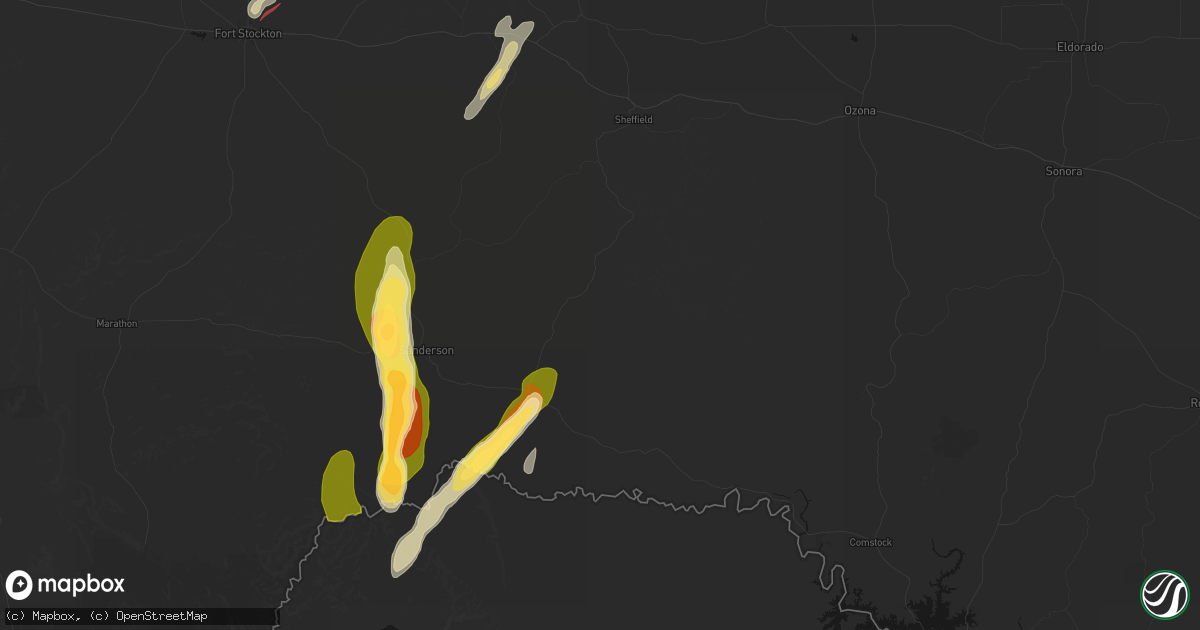 Hail map in Dryden, TX on October 14, 2026