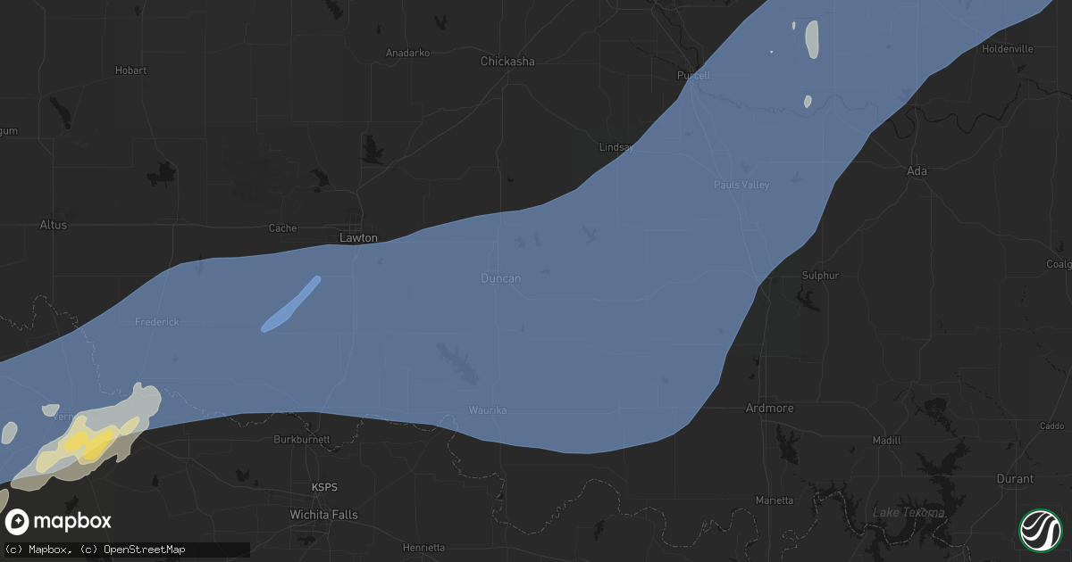 Hail map in Duncan, OK on October 14, 2026