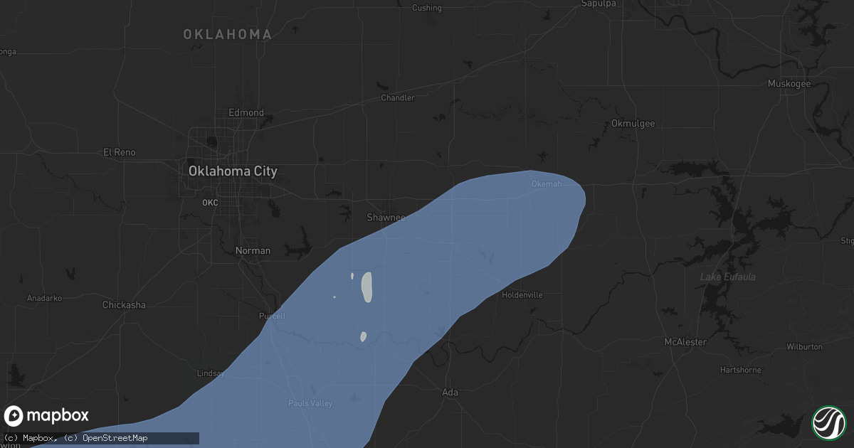 Hail map in Earlsboro, OK on October 14, 2026