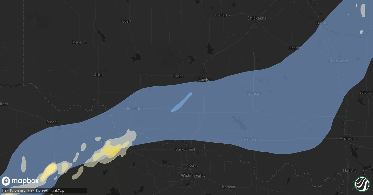 Hail map in Faxon, OK on October 14, 2026
