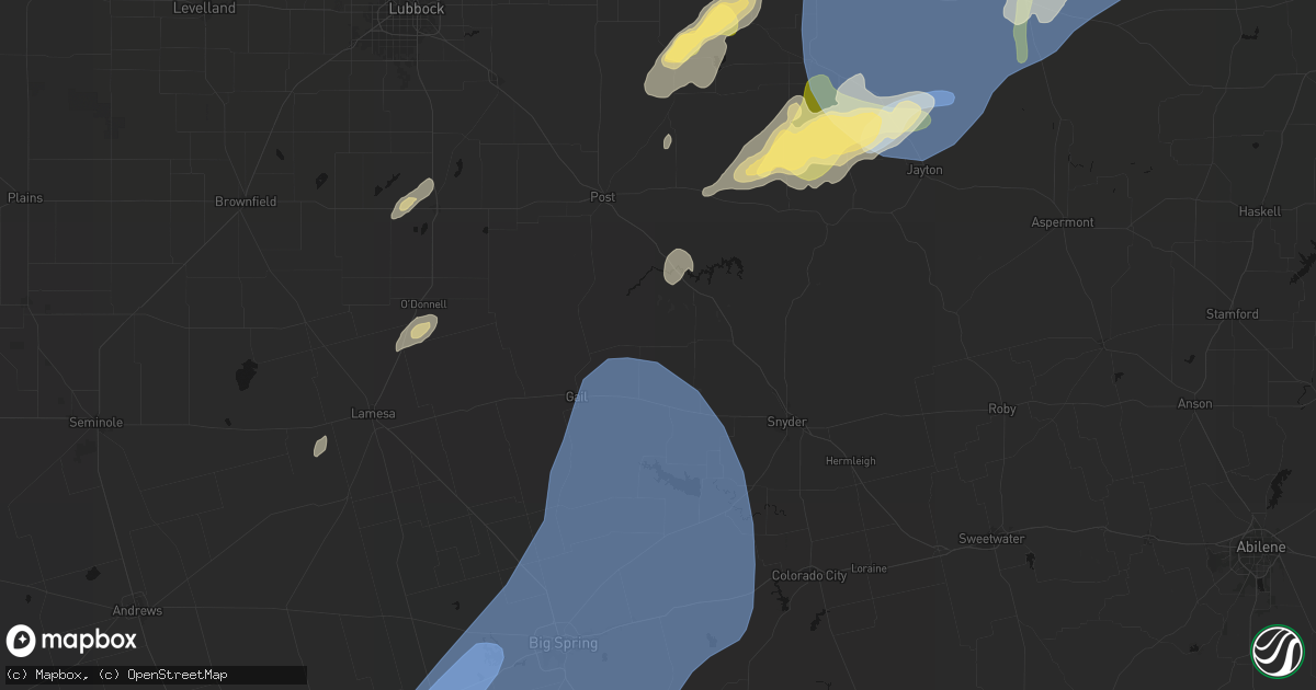 Hail map in Fluvanna, TX on October 14, 2026