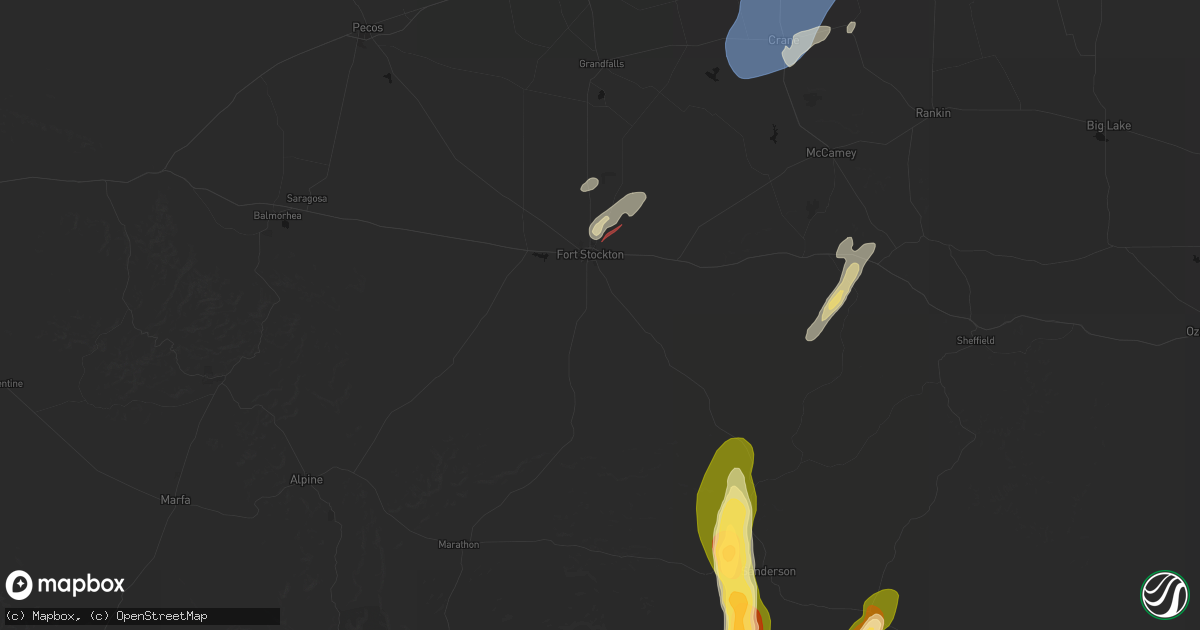 Hail map in Fort Stockton, TX on October 14, 2026