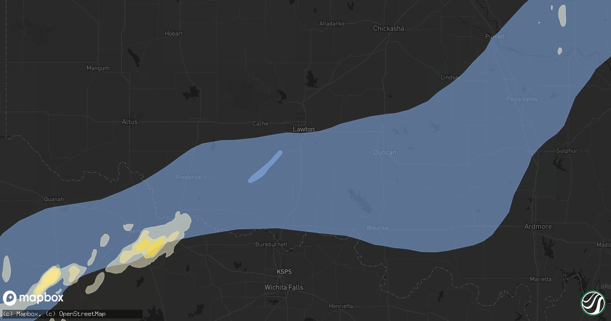 Hail map in Geronimo, OK on October 14, 2026