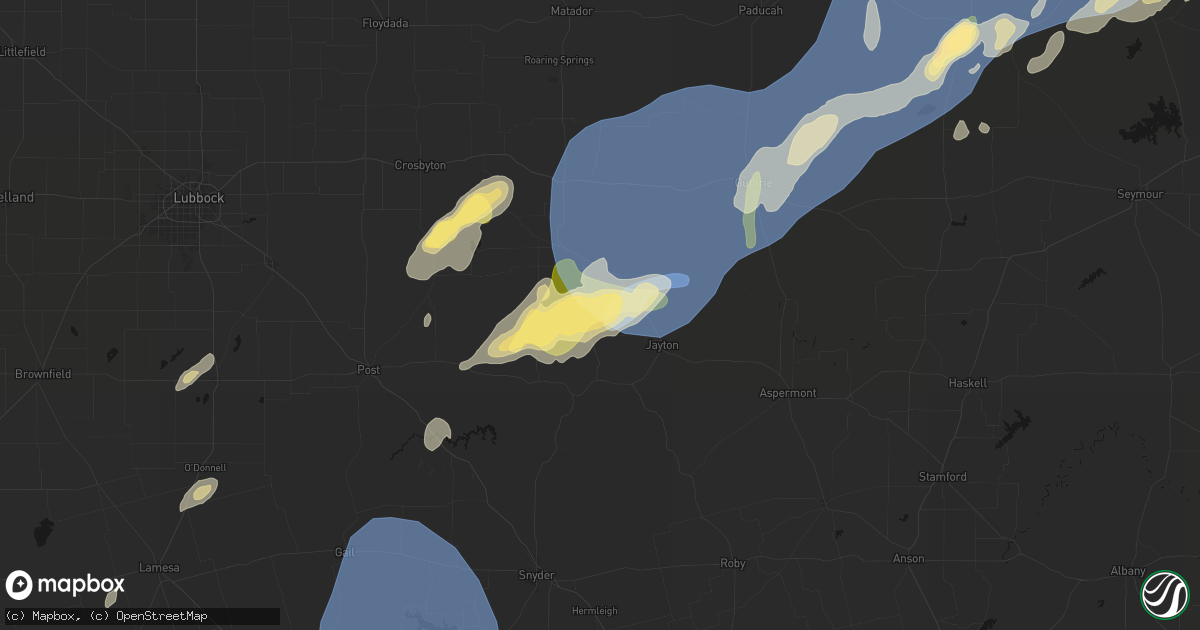 Hail map in Girard, TX on October 14, 2026