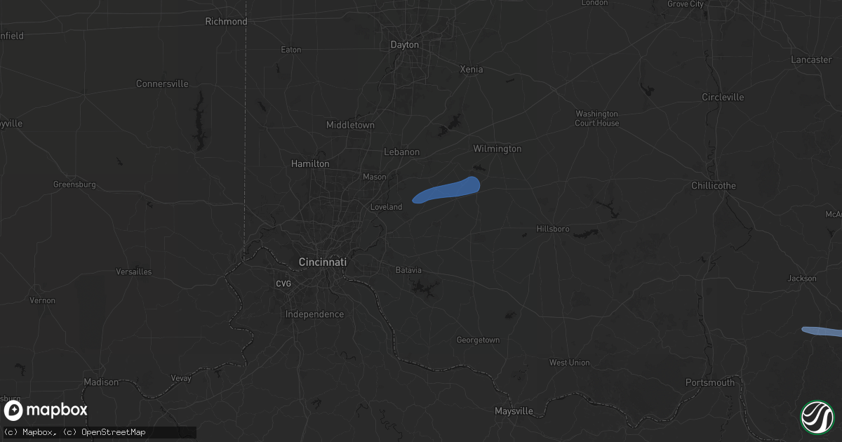 Hail map in Goshen, OH on October 14, 2026