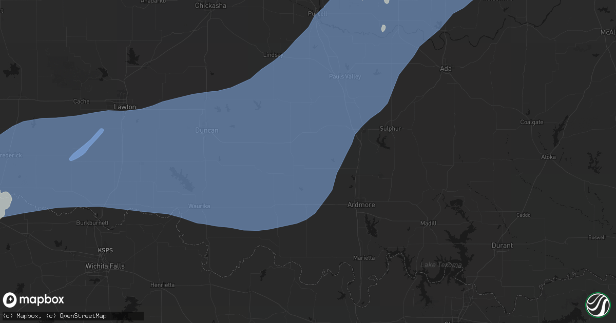 Hail map in Graham, OK on October 14, 2026