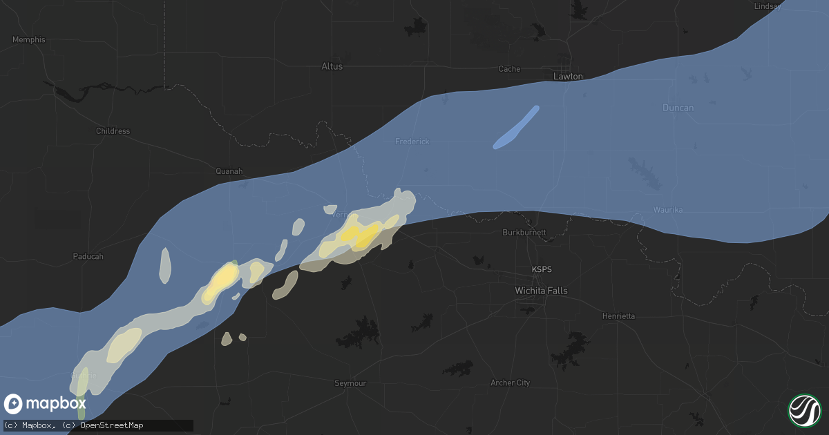 Hail map in Harrold, TX on October 14, 2026