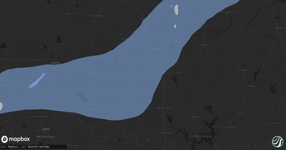 Hail map in Hennepin, OK on October 14, 2026