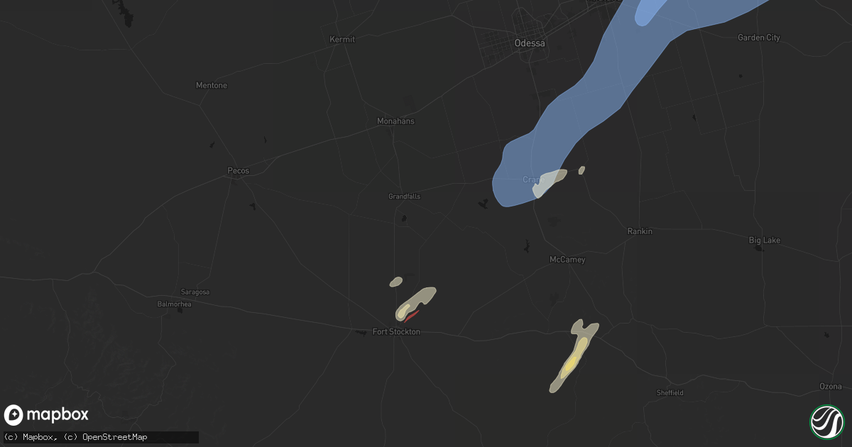 Hail map in Imperial, TX on October 14, 2026