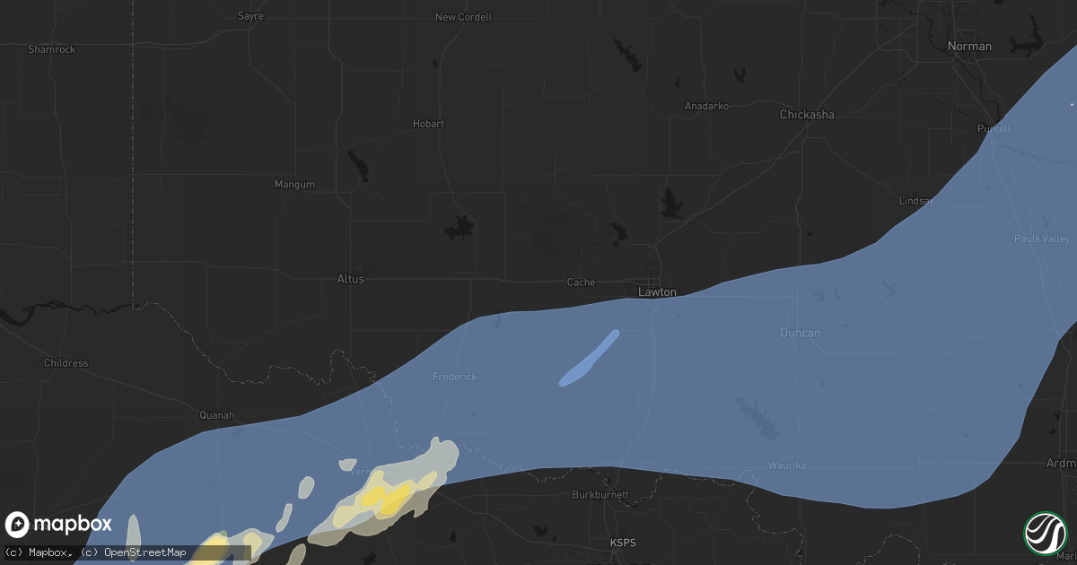 Hail map in Indiahoma, OK on October 14, 2026