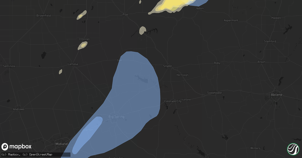 Hail map in Ira, TX on October 14, 2026