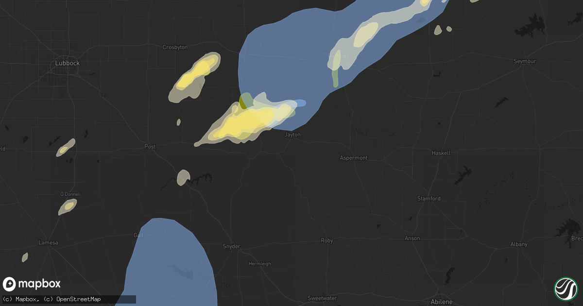 Hail map in Jayton, TX on October 14, 2026