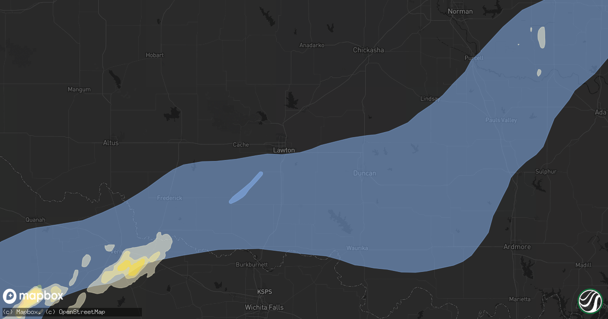 Hail map in Lawton, OK on October 14, 2026