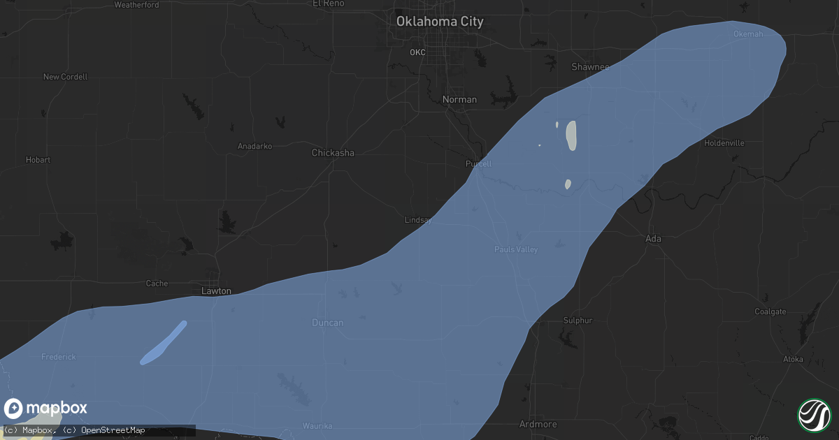 Hail map in Lindsay, OK on October 14, 2026