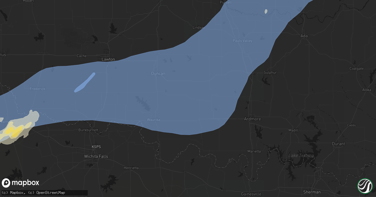 Hail map in Loco, OK on October 14, 2026