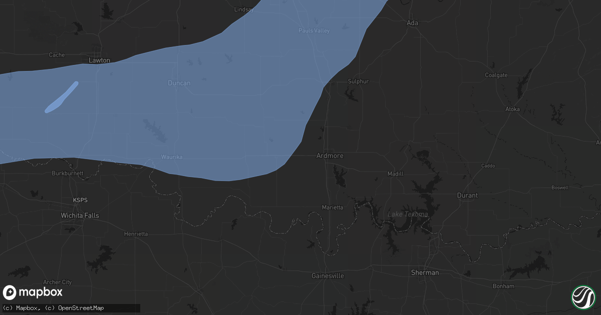 Hail map in Lone Grove, OK on October 14, 2026