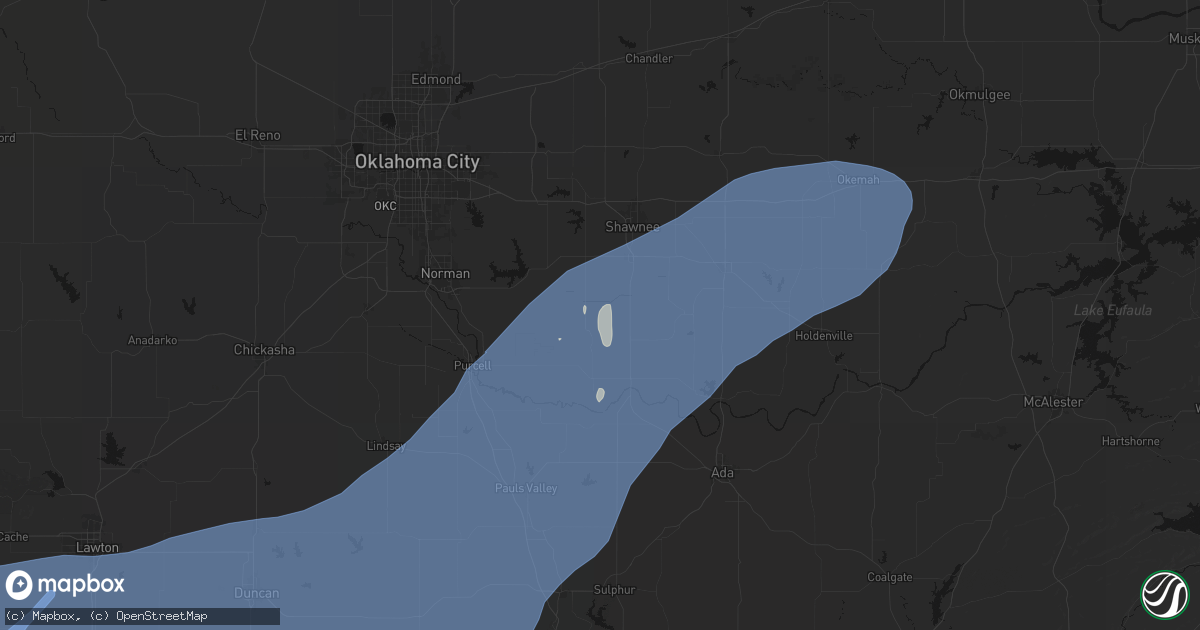 Hail map in Macomb, OK on October 14, 2026