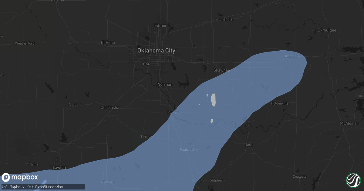 Hail map in Noble, OK on October 14, 2026