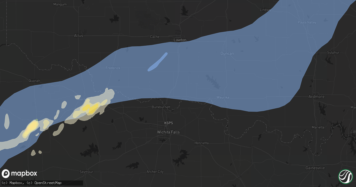 Hail map in Randlett, OK on October 14, 2026