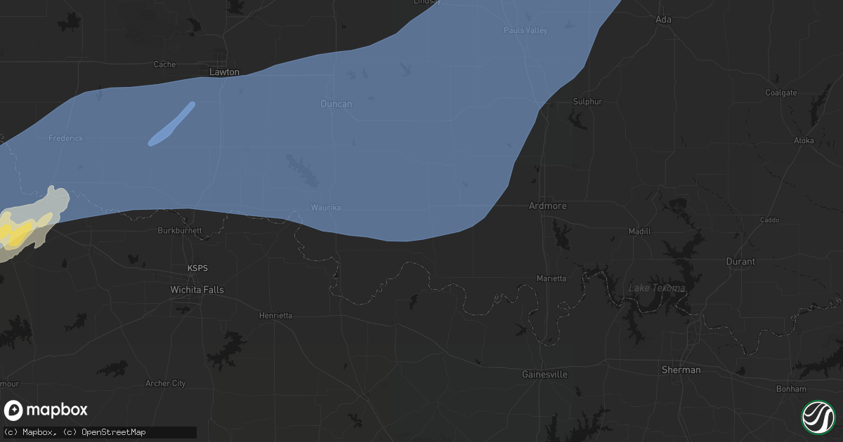 Hail map in Ringling, OK on October 14, 2026