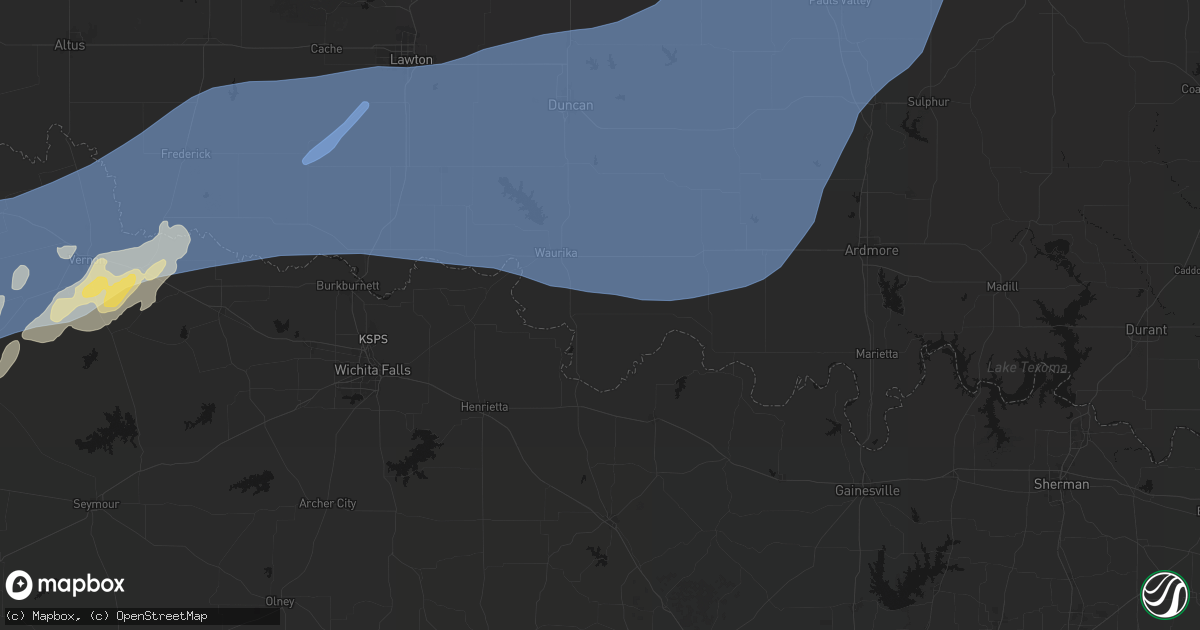 Hail map in Ryan, OK on October 14, 2026