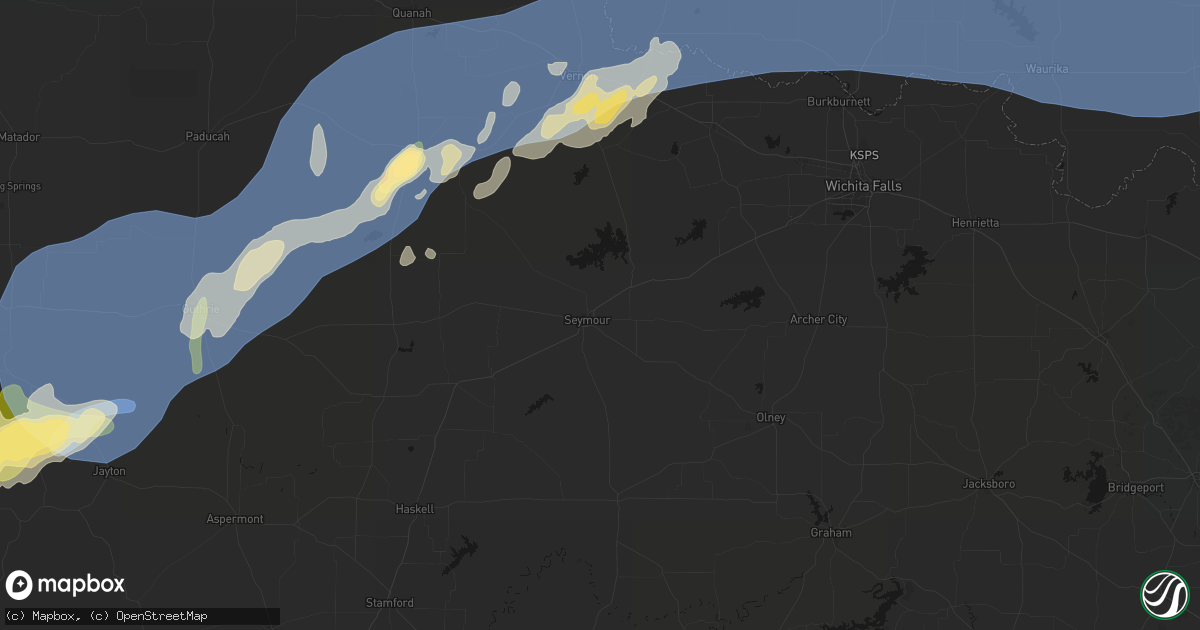 Hail map in Seymour, TX on October 14, 2026