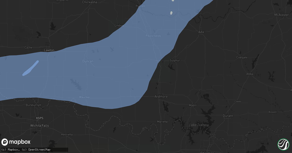 Hail map in Springer, OK on October 14, 2026