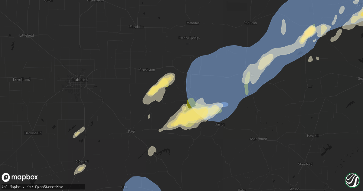 Hail map in Spur, TX on October 14, 2026