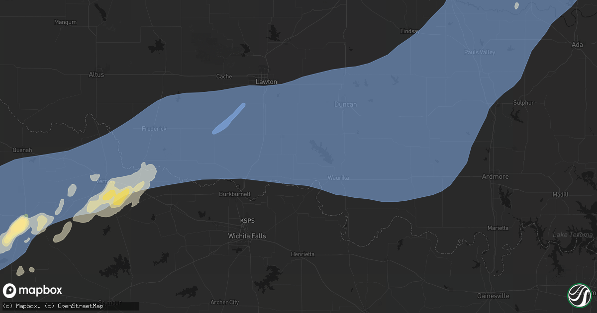 Hail map in Temple, OK on October 14, 2026