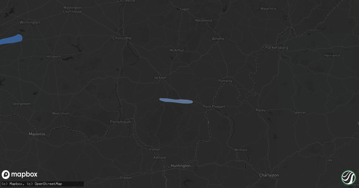 Hail map in Thurman, OH on October 14, 2026