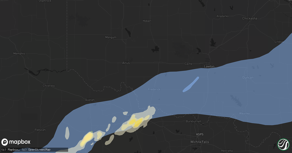 Hail map in Tipton, OK on October 14, 2026