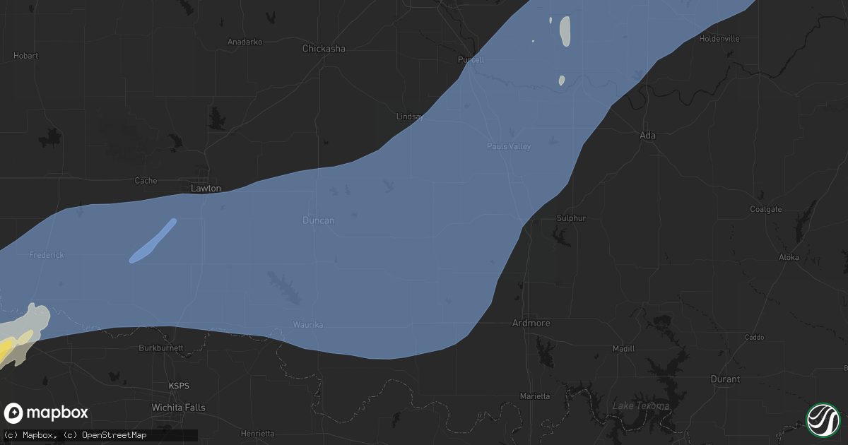 Hail map in Tussy, OK on October 14, 2026