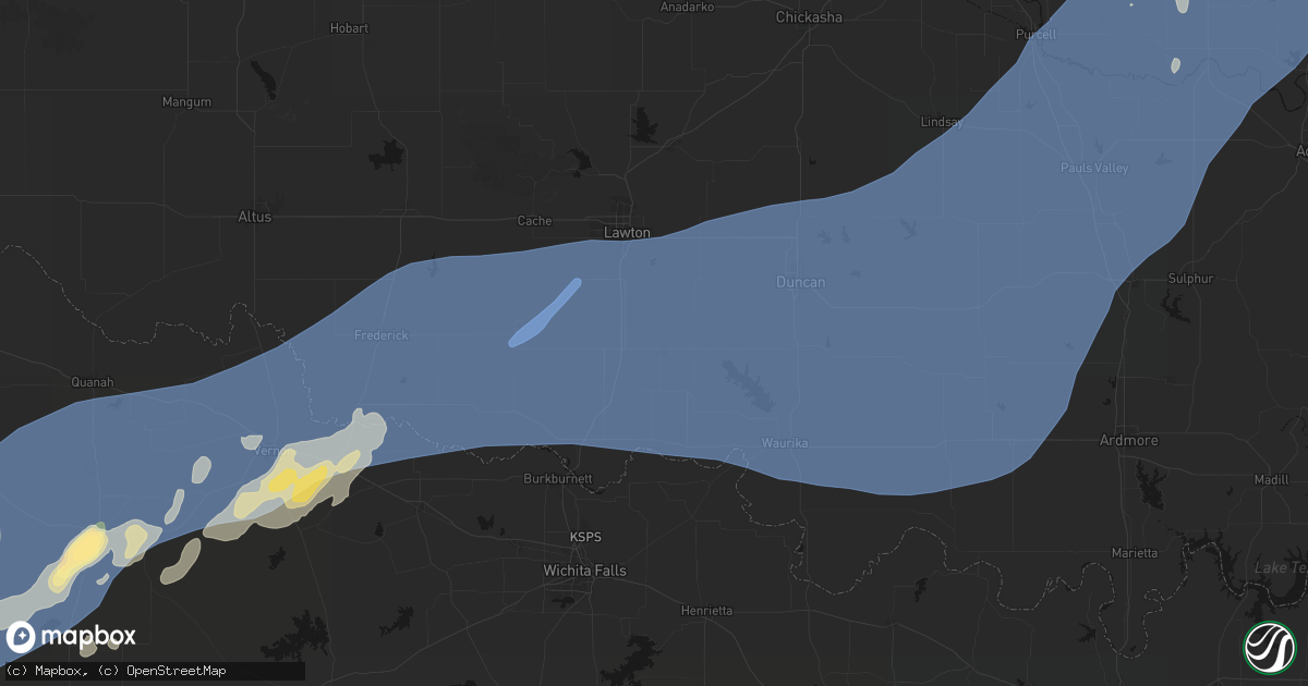 Hail map in Walters, OK on October 14, 2026