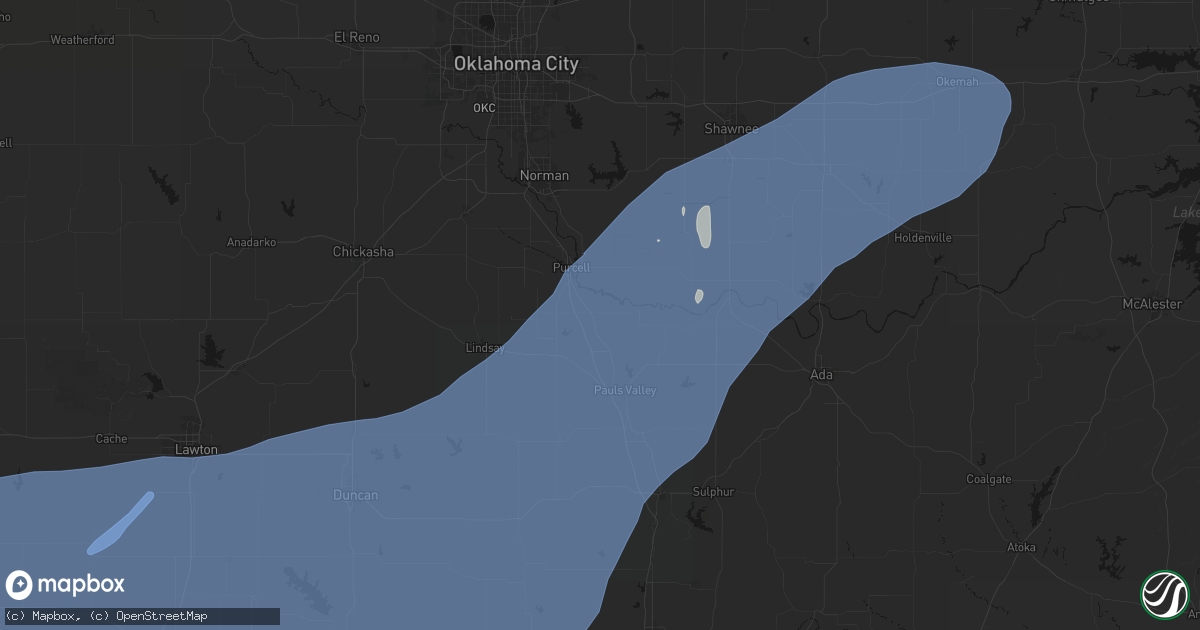 Hail map in Wayne, OK on October 14, 2026